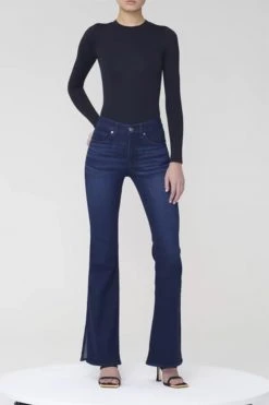 GOOD AMERICAN GOOD LEGS FLARE SIDE SLIT | BLUE793