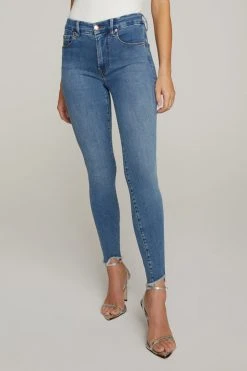 GOOD AMERICAN GOOD LEGS JAGGED FRAY HEM | BLUE611