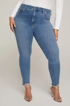 GOOD AMERICAN GOOD LEGS JAGGED FRAY HEM | BLUE611