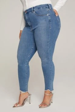 GOOD AMERICAN GOOD LEGS JAGGED FRAY HEM | BLUE611