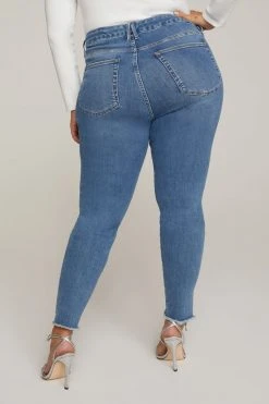 GOOD AMERICAN GOOD LEGS JAGGED FRAY HEM | BLUE611