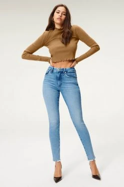 GA-SALE GOOD LEGS WORN HEM | BLUE876 High Waisted