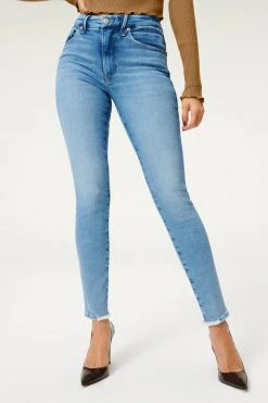 GA-SALE GOOD LEGS WORN HEM | BLUE876 High Waisted