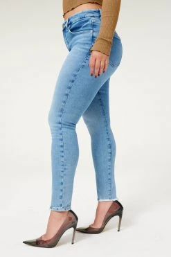 GA-SALE GOOD LEGS WORN HEM | BLUE876 High Waisted