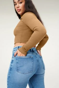 GA-SALE GOOD LEGS WORN HEM | BLUE876 High Waisted