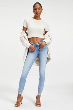 GOOD AMERICAN GOOD LEGS LOW | INDIGO011