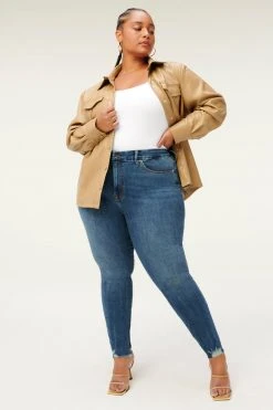 GOOD AMERICAN LEATHER UTILITY SHIRT | WARM CARAMEL003 Tops