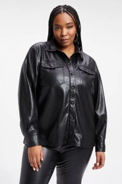 GOOD AMERICAN UTILITY SHIRT | BLACK001