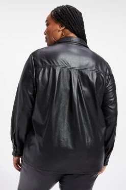 GOOD AMERICAN UTILITY SHIRT | BLACK001