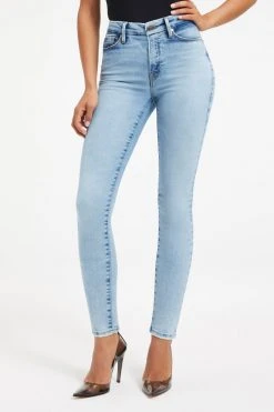 GOOD AMERICAN High Waisted GOOD LEGS NATURAL FRAY HEM | INDIGO151