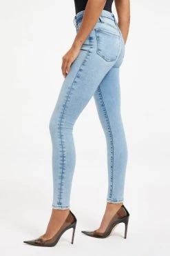 GOOD AMERICAN High Waisted GOOD LEGS NATURAL FRAY HEM | INDIGO151