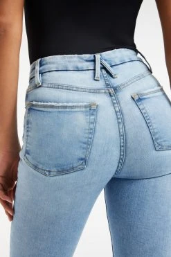 GOOD AMERICAN High Waisted GOOD LEGS NATURAL FRAY HEM | INDIGO151