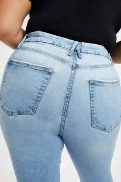 GOOD AMERICAN High Waisted GOOD LEGS NATURAL FRAY HEM | INDIGO151