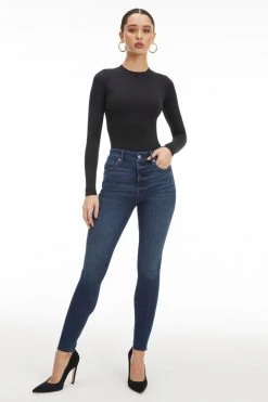 GOOD AMERICAN GOOD LEGS RAW HEM | BLUE660 High Waisted