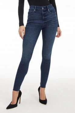 GOOD AMERICAN GOOD LEGS RAW HEM | BLUE660 High Waisted