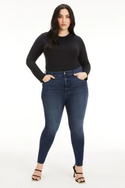 GOOD AMERICAN GOOD LEGS RAW HEM | BLUE660 High Waisted