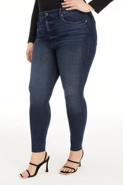 GOOD AMERICAN GOOD LEGS RAW HEM | BLUE660 High Waisted