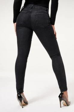 GOOD AMERICAN High Waisted GOOD LEGS RAW HEM | BLACK184