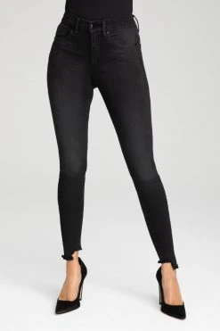 GOOD AMERICAN GOOD LEGS STEP HEM | BLACK069 High Waisted