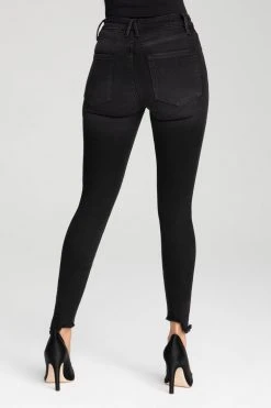 GOOD AMERICAN GOOD LEGS STEP HEM | BLACK069 High Waisted