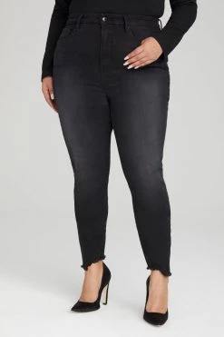 GOOD AMERICAN GOOD LEGS STEP HEM | BLACK069 High Waisted