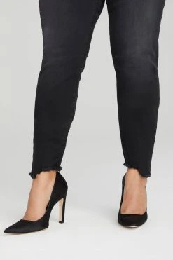 GOOD AMERICAN GOOD LEGS STEP HEM | BLACK069 High Waisted