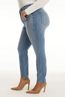 GOOD AMERICAN High Waisted GOOD LEGS RAW STEP HEM | BLUE663