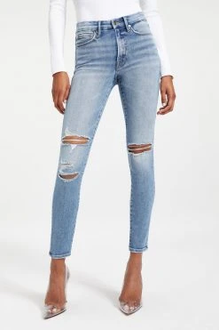 GOOD AMERICAN GOOD LEGS SHADOW POCKETS | INDIGO006 High Waisted