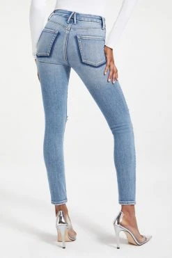 GOOD AMERICAN GOOD LEGS SHADOW POCKETS | INDIGO006 High Waisted