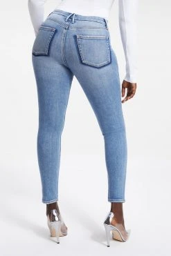GOOD AMERICAN GOOD LEGS SHADOW POCKETS | INDIGO006 High Waisted