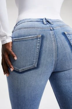 GOOD AMERICAN GOOD LEGS SHADOW POCKETS | INDIGO006 High Waisted