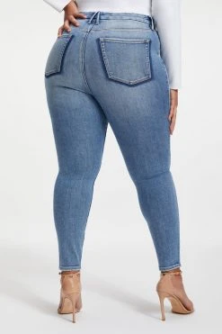 GOOD AMERICAN GOOD LEGS SHADOW POCKETS | INDIGO006 High Waisted