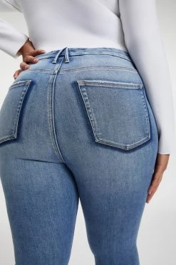 GOOD AMERICAN GOOD LEGS SHADOW POCKETS | INDIGO006 High Waisted