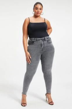 GOOD AMERICAN GOOD LEGS SHADOW POCKETS | BLACK260 High Waisted