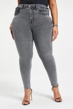 GOOD AMERICAN GOOD LEGS SHADOW POCKETS | BLACK260 High Waisted