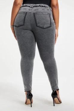 GOOD AMERICAN GOOD LEGS SHADOW POCKETS | BLACK260 High Waisted