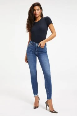 GOOD AMERICAN GOOD LEGS TORNADO HEM | INDIGO153