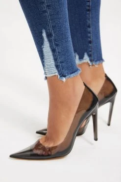 GOOD AMERICAN GOOD LEGS TORNADO HEM | INDIGO153