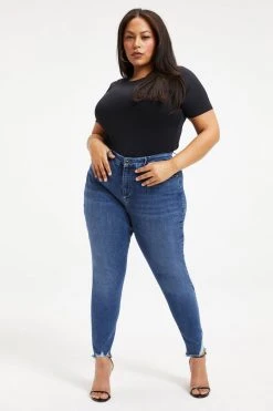 GOOD AMERICAN GOOD LEGS TORNADO HEM | INDIGO153