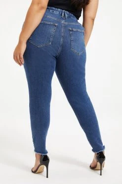 GOOD AMERICAN GOOD LEGS TORNADO HEM | INDIGO153