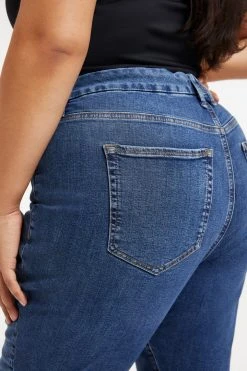 GOOD AMERICAN GOOD LEGS TORNADO HEM | INDIGO153