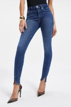 GOOD AMERICAN GOOD LEGS TWISTED SLIT | INDIGO004 High Waisted