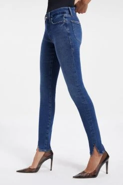 GOOD AMERICAN GOOD LEGS TWISTED SLIT | INDIGO004 High Waisted