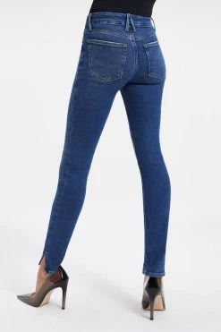 GOOD AMERICAN GOOD LEGS TWISTED SLIT | INDIGO004 High Waisted