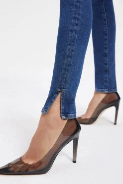 GOOD AMERICAN GOOD LEGS TWISTED SLIT | INDIGO004 High Waisted