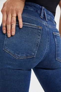 GOOD AMERICAN GOOD LEGS TWISTED SLIT | INDIGO004 High Waisted