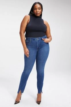 GOOD AMERICAN GOOD LEGS TWISTED SLIT | INDIGO004 High Waisted