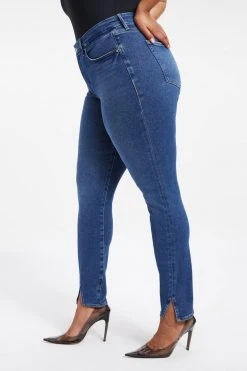 GOOD AMERICAN GOOD LEGS TWISTED SLIT | INDIGO004 High Waisted