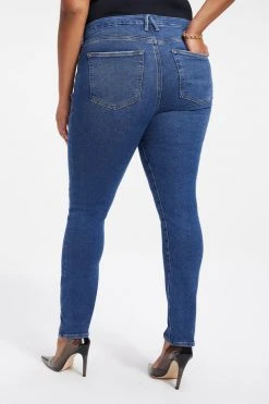 GOOD AMERICAN GOOD LEGS TWISTED SLIT | INDIGO004 High Waisted