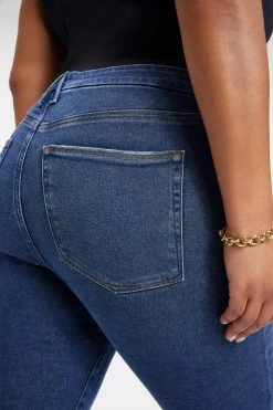 GOOD AMERICAN GOOD LEGS TWISTED SLIT | INDIGO004 High Waisted